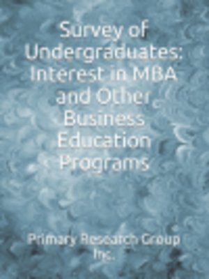 cover image of Survey of Undergraduates: Interest in MBA and Other Business Education Programs